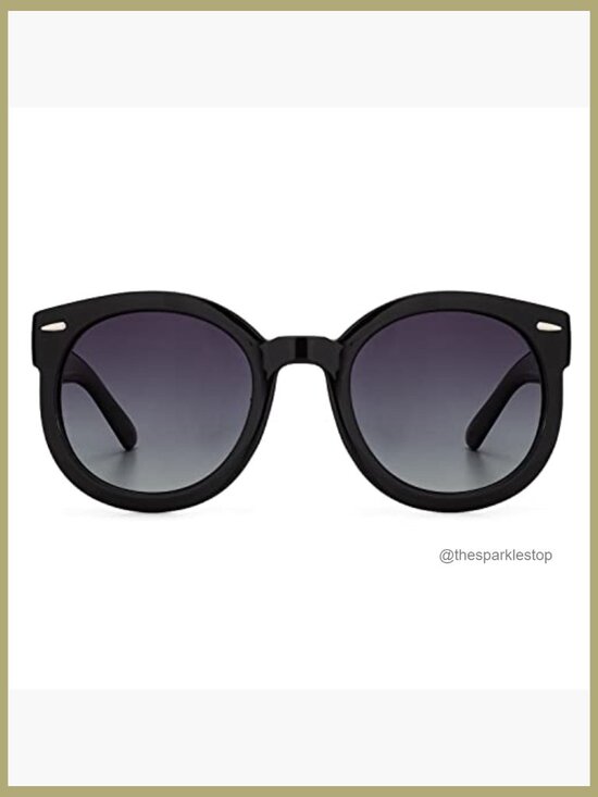 Round Polarized Sunglasses, Plastic Frame, Oversized Retro Style main image 5